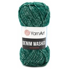 Пряжа YarnArt Denim Washed 50гр 130м (70% хлопок, 30% акрил) (924 т. зеленый), 10 мотков