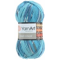 Пряжа YarnArt Crazy color 100гр 260м (25% шерсть,75% акрил) (134 секционный), 5 мотков