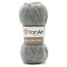Пряжа YarnArt Angora Star 100гр 500м (20% тонкая шерсть, 80% акрил) (3071 серый), 5 мотков