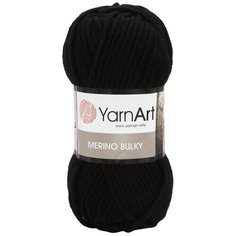 Пряжа YarnArt Merino Bulky 100гр.,100м (30%шерсть,70%акрил) (585 черный), 5 мотков