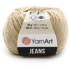 Пряжа YarnArt Jeans 50гр 160м (55% хлопок, 45% полиакрил) (87 нежно-бежевый), 10 мотков