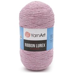 Пряжа YarnArt Ribbon Lurex 250гр 110м (60% хлопок, 20% вискоза, полиэстер, 20% металлик) (732 розовый), 4 мотка