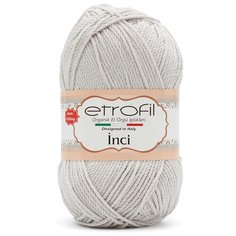 Пряжа Etrofil INCI 100гр. 230м (100% акрил Premium антипиллинг) (70998 пепельно-серый) 5 шт