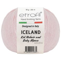 Пряжа Etrofil ICELAND 50гр 250м (10% кид мохер, 5% беби альпака, 55% полиамид, 30% вискоза) (04060 светло-розовый) 10 шт