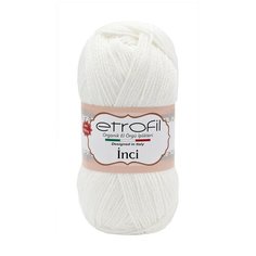 Пряжа Etrofil INCI 100гр. 230м (100% акрил Premium антипиллинг) (70171 белый) 5 шт