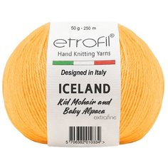 Пряжа Etrofil ICELAND 50гр 250м (10% кид мохер, 5% беби альпака, 55% полиамид, 30% вискоза) (70420 горчичный) 10 шт