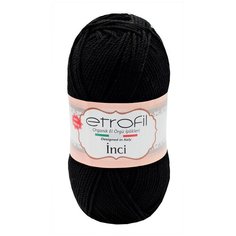 Пряжа Etrofil INCI 100гр. 230м (100% акрил Premium антипиллинг) (70978 черный) 5 шт