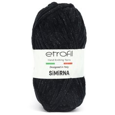 Пряжа Etrofil SIMIRNA 100гр. 100м (92% полиэстер, 8% люрекс) (70092 черный) 5 шт
