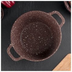 Кастрюля Kukmara Elite Stone, 3,5 л, антипригарное покрытие, стеклянная крышка