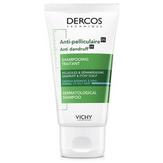 Vichy интенсивный шампунь-уход Dercos Anti-Dandruff против перхоти для нормальных и жирных волос, 50 мл