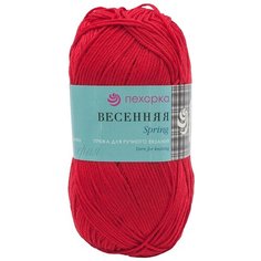 Пряжа Пехорка Весенняя (100%мерсеризованный хлопок) (06-Красный), 5 мотков