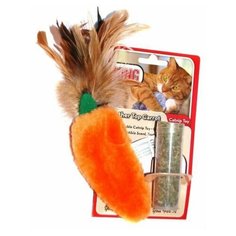 Игрушка для кошек KONG Морковь плюш с тубом кошачьей мяты 15см