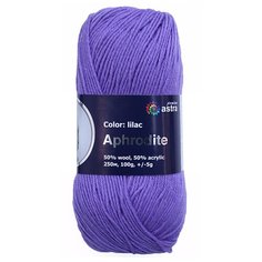 Пряжа для вязания Astra Premium Афродита 100гр. 250м (50% шерсть, 50% акрил) (01 сирень), 3 мотка