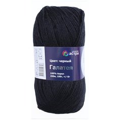 Пряжа для вязания Astra Premium Галатея 100гр. 250м (100% акрил) (02 черный), 3 мотка