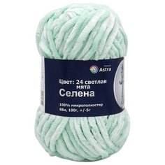 Пряжа для вязания Astra Premium Селена 100гр. 68м (100% микрополиэстер) (24 светлая мята), 3 мотка