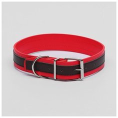 Ошейник Пижон 66*3,5 см, двухслойный, коричнево-красный
