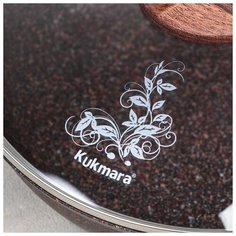 Сковорода Kukmara Granit ultra red, d 26 см, с ручкой, стеклянная крышка, антипригарное покрытие