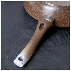 Сковорода Kukmara d 28 см, с ручкой, антипригарное покрытие, кофейный мрамор