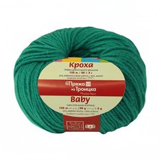 Пряжа из Троицка Кроха (20%шерсть, 80% акрил) (0313 изумруд), 10 мотков Троицкая камвольная фабрика