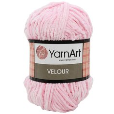 Пряжа YarnArt Velour 100г 170м (100% микрополиэстер) (854 св-розовый), 5 мотков