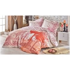 Постельное белье семейное Hobby Home Collection Alandra, сатин, 4 наволочки: 50 х 70 и 70 х 70 см, розовый