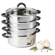 Пароварка / мантоварка TalleR Шарлотта, 4,1 л, 3 яруса, для всех типов плит, 5 предметов