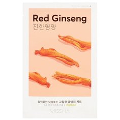Missha Airy Fit Sheet Mask Red Ginseng тонизирующая тканевая маска с экстрактом красного женьшеня, 19 г