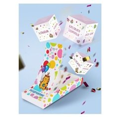 Бум-открытка с конфетти "Поздравляю!" (3 кубика с пожеланиями) - Notta & Belle