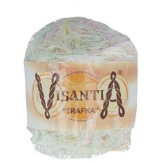 Пряжа Visantia "TRAFKA" меланжевая 100% полиэстер №1040 св.зеленый/желтый/розовый - 5 мотков по 100 гр