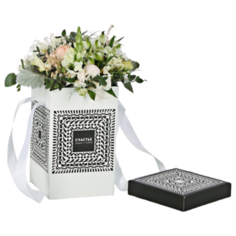 Коробка подарочная Дарите счастье Счастье рядом с тобой 17 х 25 см белый/черный