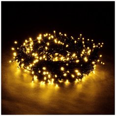 Гирлянда Vegas Нить 1000 см, 100 ламп, теплый белый/зеленый провод