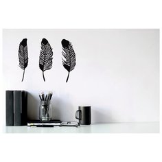 Панно настенное из дерева AFI DESIGN "Перья. 2 в 1" , Черное