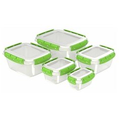 Набор контейнеров (ланч-боксов) InHome 5 шт (0.38л, 0.8л, 1.5л, 2.5л, 3.9л)