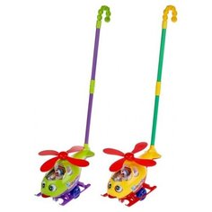 Каталка вертолет с тростью, моргает, звенит, PLAYSMART, D148-H28018 (48)