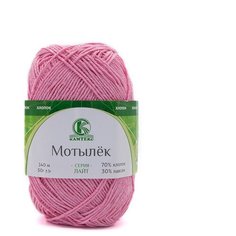 Пряжа Камтекс Мотылек 50гр. 140м. (70% хлопок, 30% лавсан) (056 розовый), 5 мотков