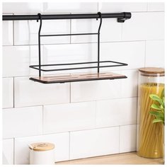 Полка на рейлинг ReBlack 12х30х22 см, дерево 5403412 Tekno Tel