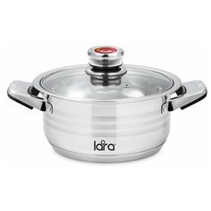 LR02-784 Кастрюля LARA (нерж) серия ADAJIO 24x14см 6.3л, термометр, капсулированное индукционное дно
