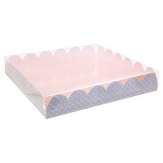 Коробка подарочная Дарите счастье Счастье рядом 35 × 35 × 6 см бежевый/серый