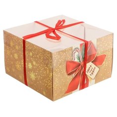 Коробка подарочная Дарите счастье Зима пора чудес 16 × 16 × 10 см бежевый