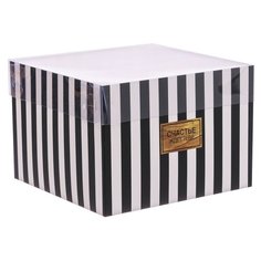 Коробка подарочная Дарите счастье Счастье ждет тебя 17 х 12 х 17 см белый/черный