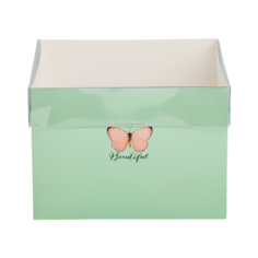 Коробка подарочная Дарите счастье Beautiful 17 х 12 х 17 см зеленый
