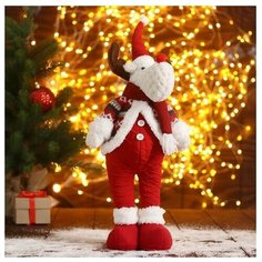 Мягкая игрушка "Олень-пузатик" 12х40 см, красный Зимнее волшебство