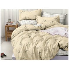 КПБ Cleo сатин набивной "Satin Lux" полуторный 145*215*1(±5) 150*220*1(±5) 70*70*2(±2) 15/580-SL