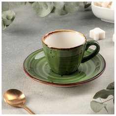 Кофейная пара "Бризе" чашка 75 мл, блюдце 12 см 4515141 Сима ленд