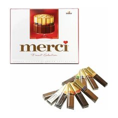 Конфеты шоколадные MERCI (Мерси), ассорти, 250 г, картонная коробка, 015409-35, 1 шт. ..,Merci