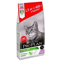 Сухой корм для стерилизованных кошек Pro Plan Sterilised OPTIRenal, с индейкой 1.5 кг + 400 г в подарок
