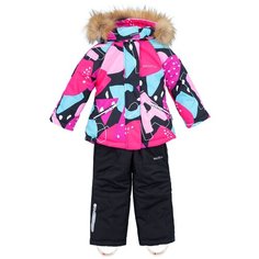 Комплект с полукомбинезоном NIKASTYLE 7з1021 размер 92, фуксия/бирюзовый