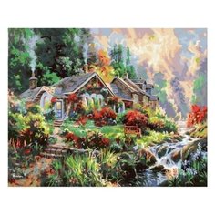 Картина по номерам Paintboy «Домик в горах» (холст на подрамнике, 40х50 см)