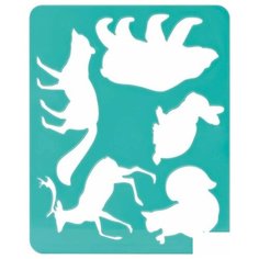 Трафарет-раскраска контурный Стамм "Лесные звери", А5, пакет, 20шт. (ТТ93)