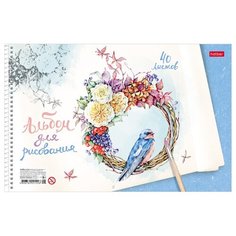 Альбом для рисования А4, 40л Hatber "Нежная фантазия" (100 г/кв.м, спираль, перфорация на отрыв) 5шт. (40А4Всп)